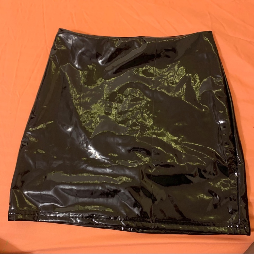 TPU Leather Mini Skirt